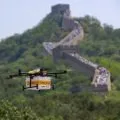 Meituan Drone Delivering Food to the Chinese Wall