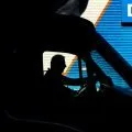 Delivery driver in a delivery truck