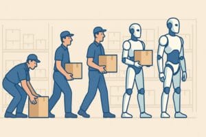 Evolution from warehouse worker to humanoid